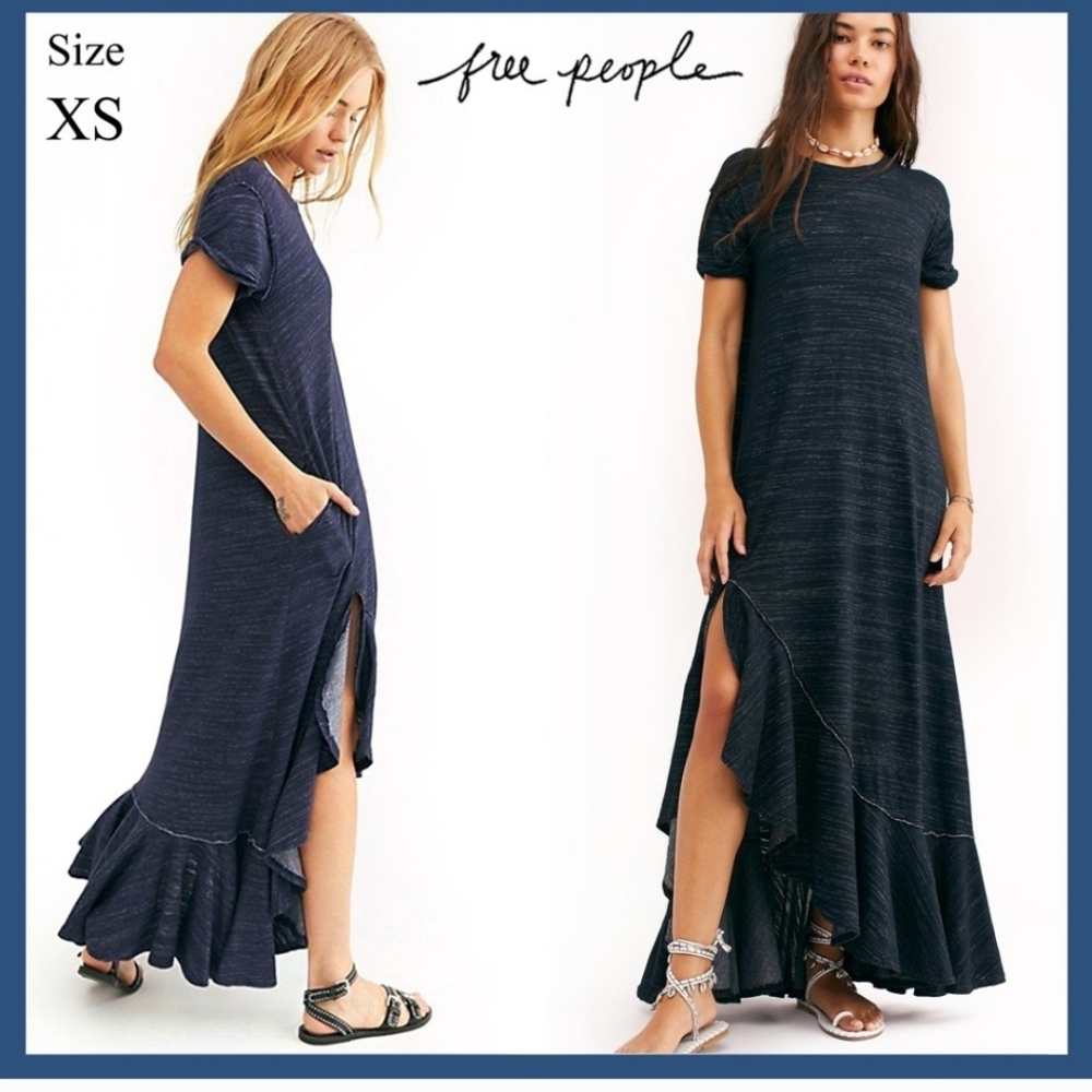 NEW Free People Midnight Blue High Low Dress Size XS  and S
